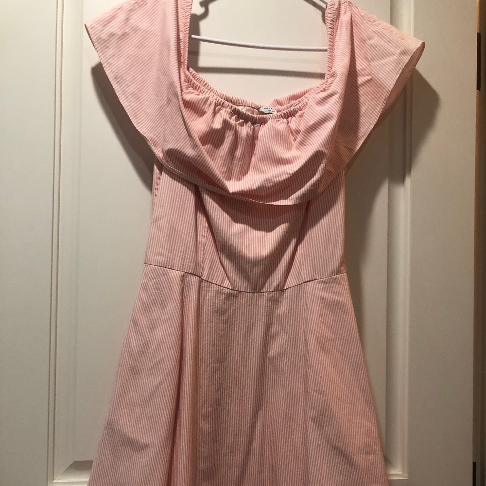 Jack Wills Ella Off-Shoulder Seer-Sucker Dress